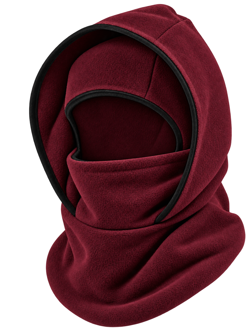 Cagoule Frimaire Bordeaux, portée en capuche