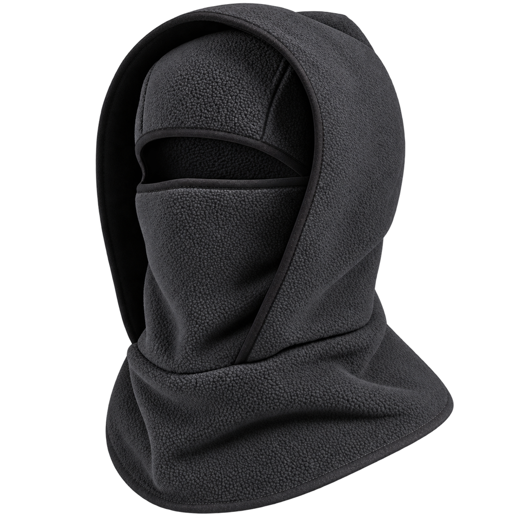 Cagoule Frimaire Gris foncé, portée en capuche et masque