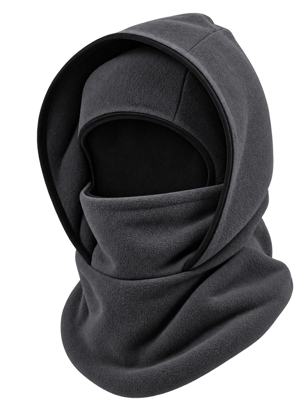 Cagoule Frimaire Gris foncé, portée en capuche