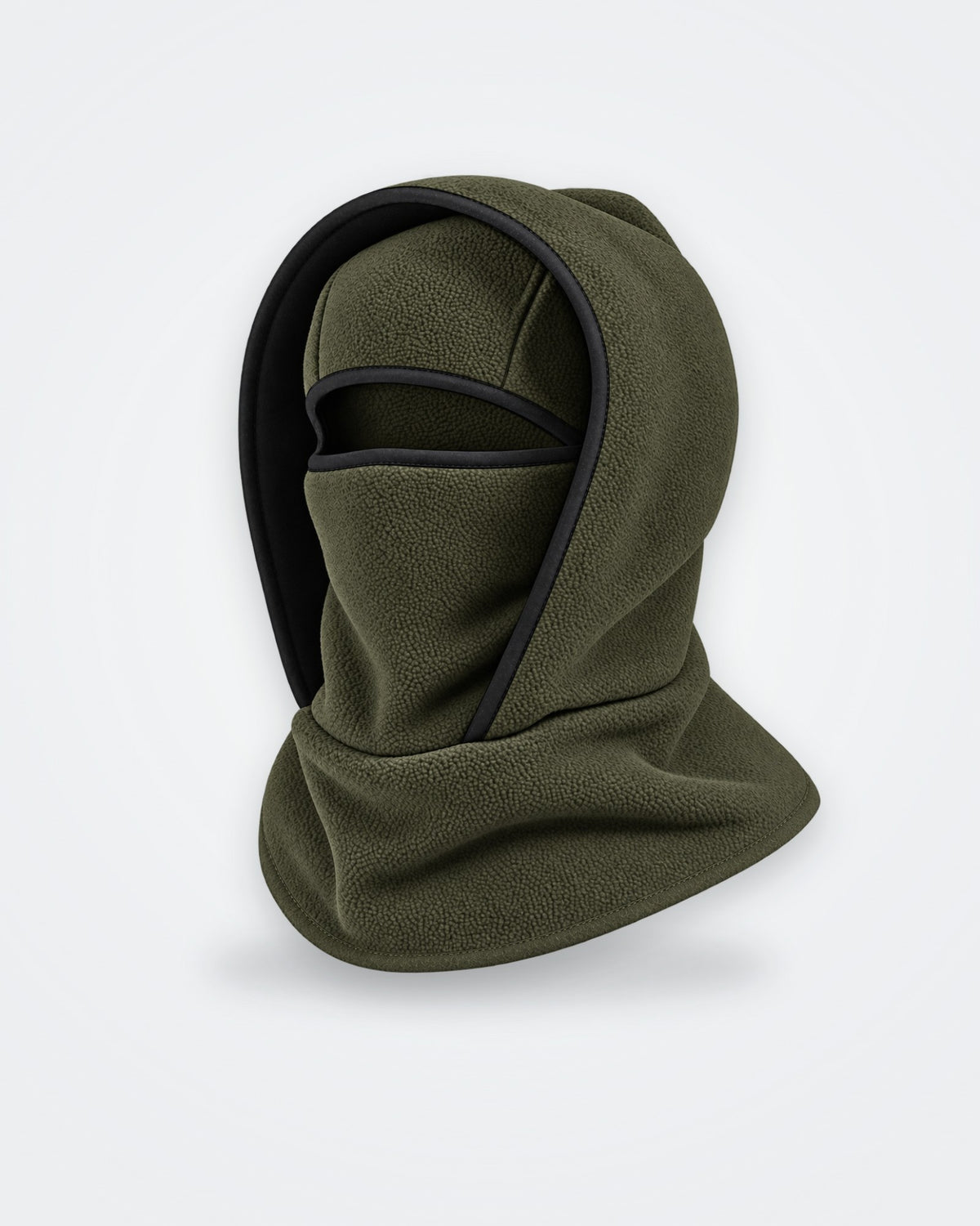 Kaki · Cagoule polaire 3 en 1, photo produit : capuche et masque