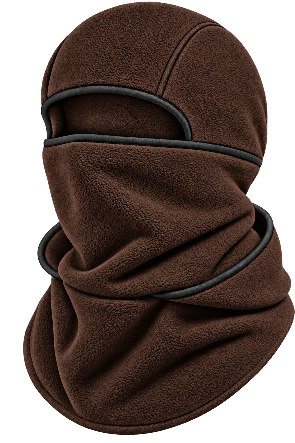 Cagoule Frimaire Marron, portée en cagoule